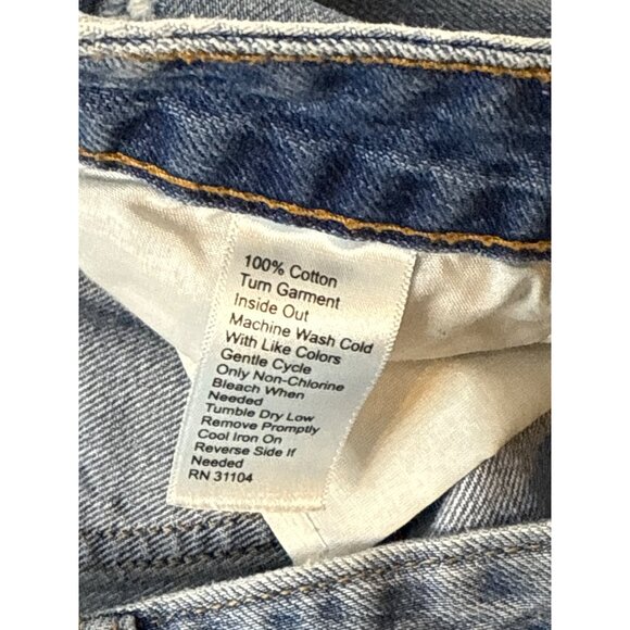 True Craft Skirt Womens Distressed Ripped Blue Denim Jean Mini Raw Hem Size 7 - Picture 9 of 11